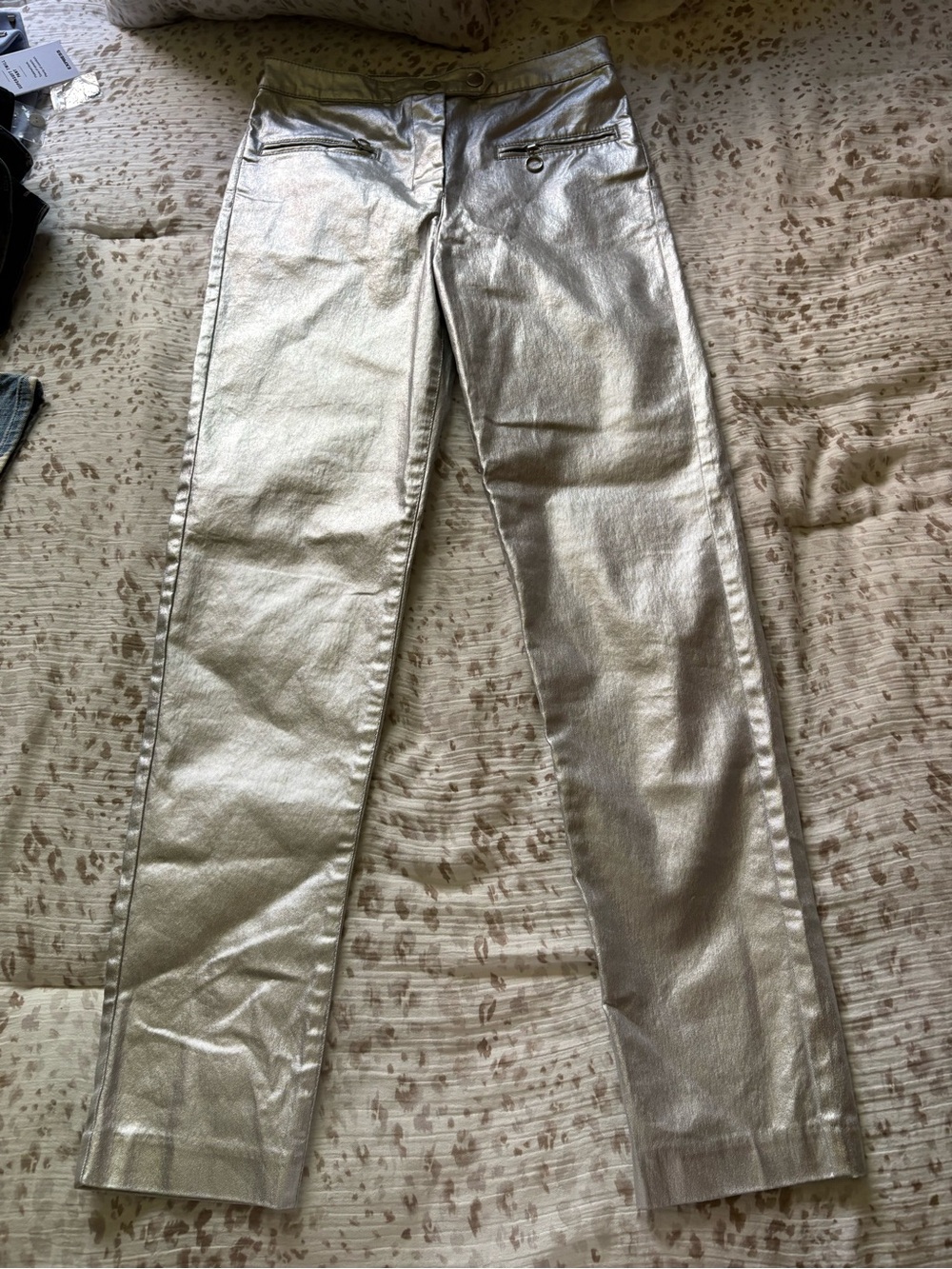 H&M Metallic Silver Skinny Jeans